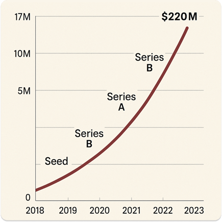 chart hybrid graphic showing Slice’s explosive growth