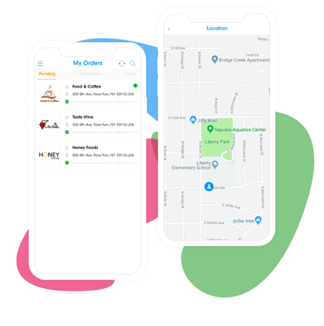 Ordering |  Delivery App Orders List and Map