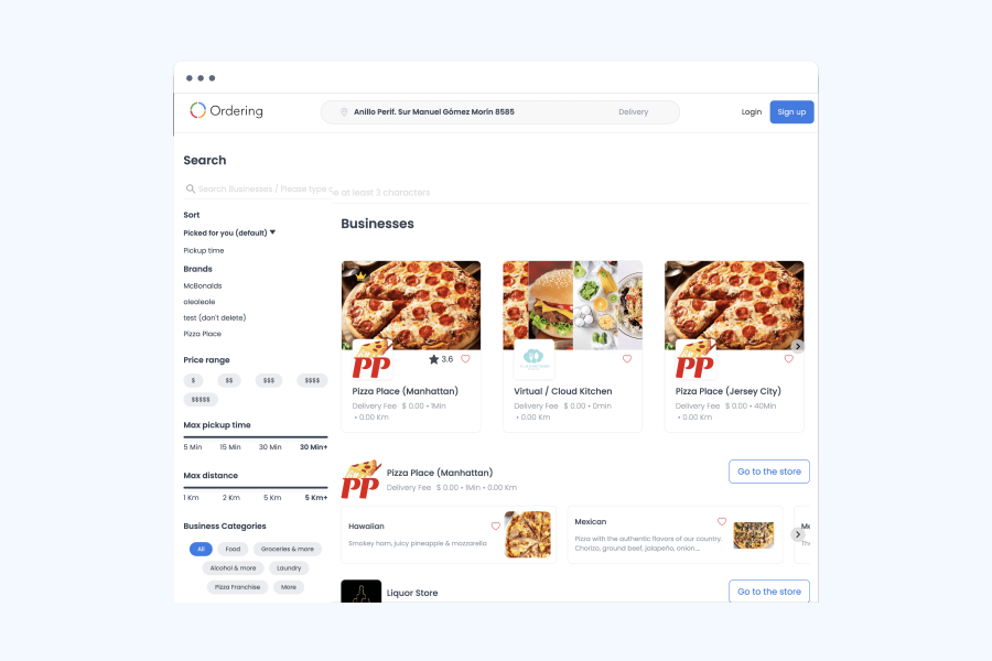 Ordering.co Feature: Advanced Business Search