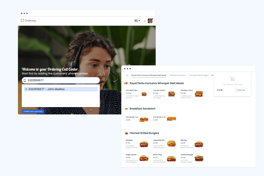 Ordering.co Feature: Give Recommendations