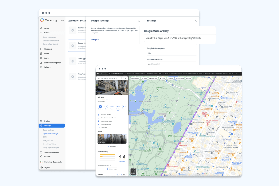 Ordering.co Feature: Google Maps API Key